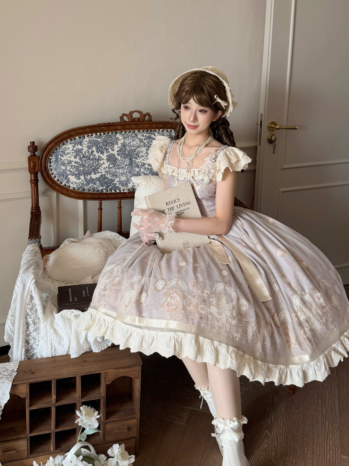 Floral Print Square Collar Lolita Dress ONE0023