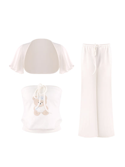 Bear Patch Loungewear Three-Piece Set SER0152