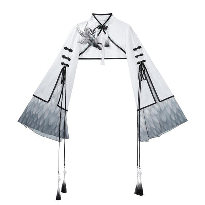 Chinese Style Magpie Feather Frog-Button Dress YOU0229