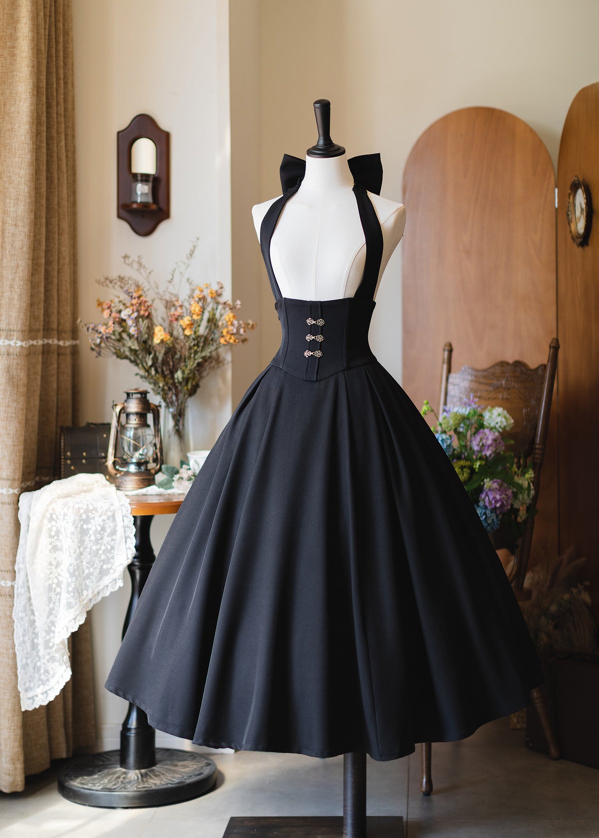 Vintage Halter Neck Corset Dress FOR0069