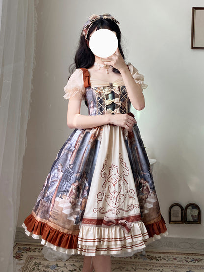 Western Painting Print Classical Lolita Princess Dress SPR0009