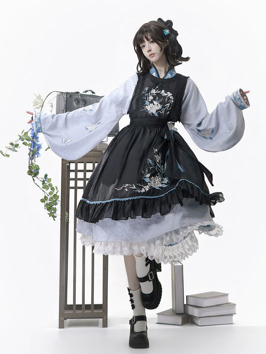 New Chinese Style Plum Blossom Pinafore Dress YOU0232