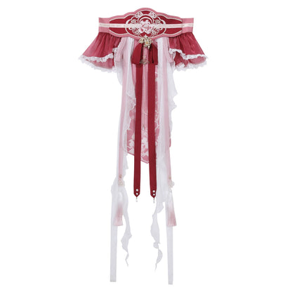 Chinese Style Pink Ombre Feather-Sleeve Dress YOU0298