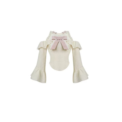 Off Shoulder Ruffle Top Velvet Mermaid Skirt Set SER0142