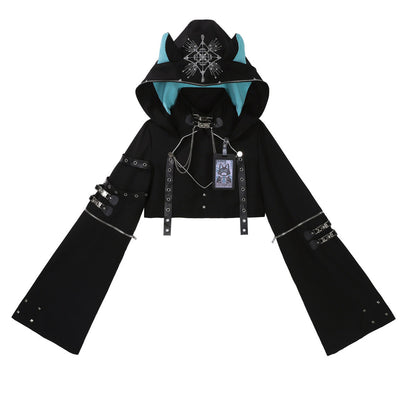 Dark Future Cat Ear Hooded Cape Dress Set YOU0250