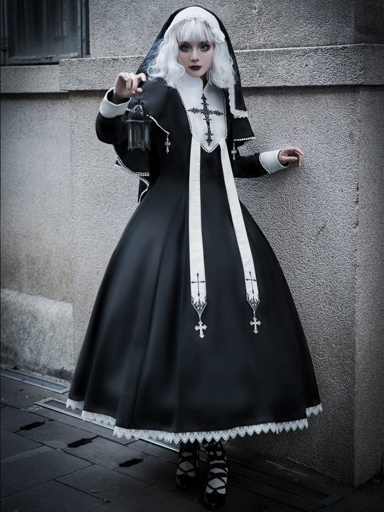 Gothic Nun Cross Lolita Dress YOU0283