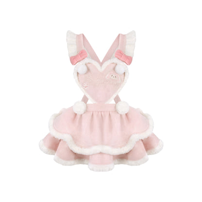 Pink Bunny Ear Hooded Cape And Pinafore Dress Set SER0138