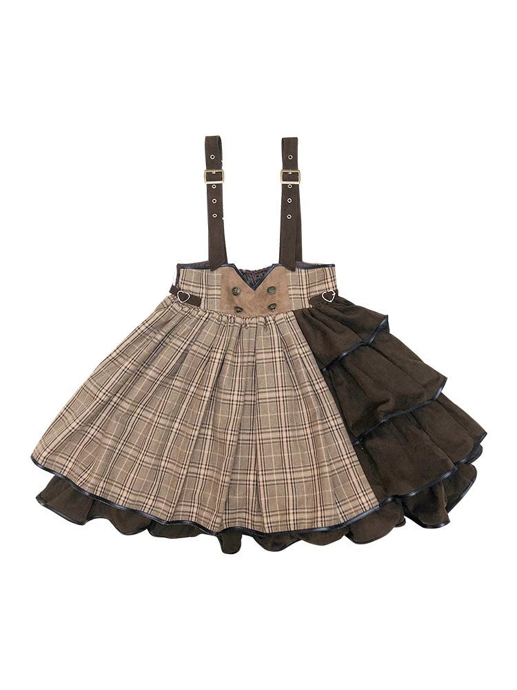 Side Open Suspender Skirt & Lolita Shirt SWE0009