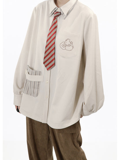 Button Cardigan Jacket With Knit Scarf PIN0031
