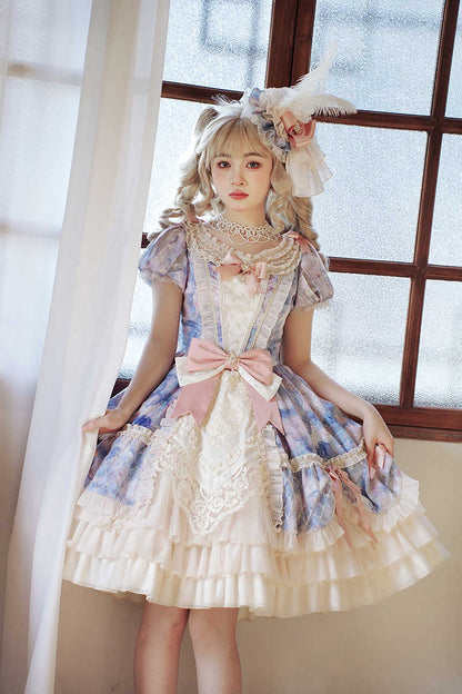 【11月20日予約締切】Lolita Angel Core Stargazing Oil Painting Dress ALI0010