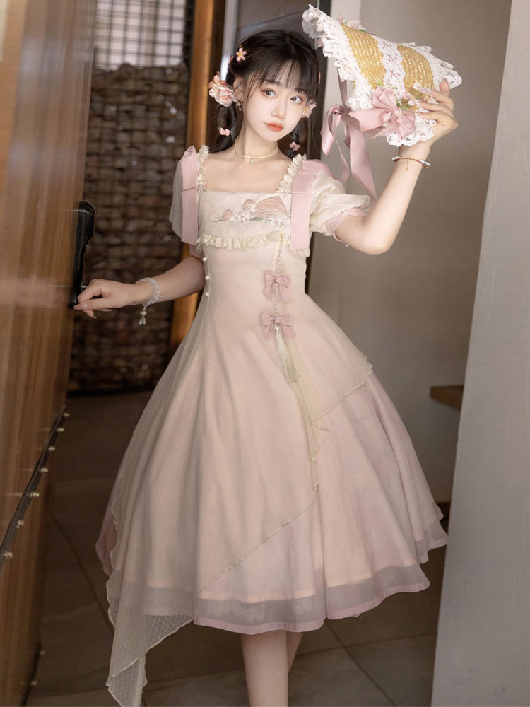 China Style Pink Lolita Princess Dress YOU0084