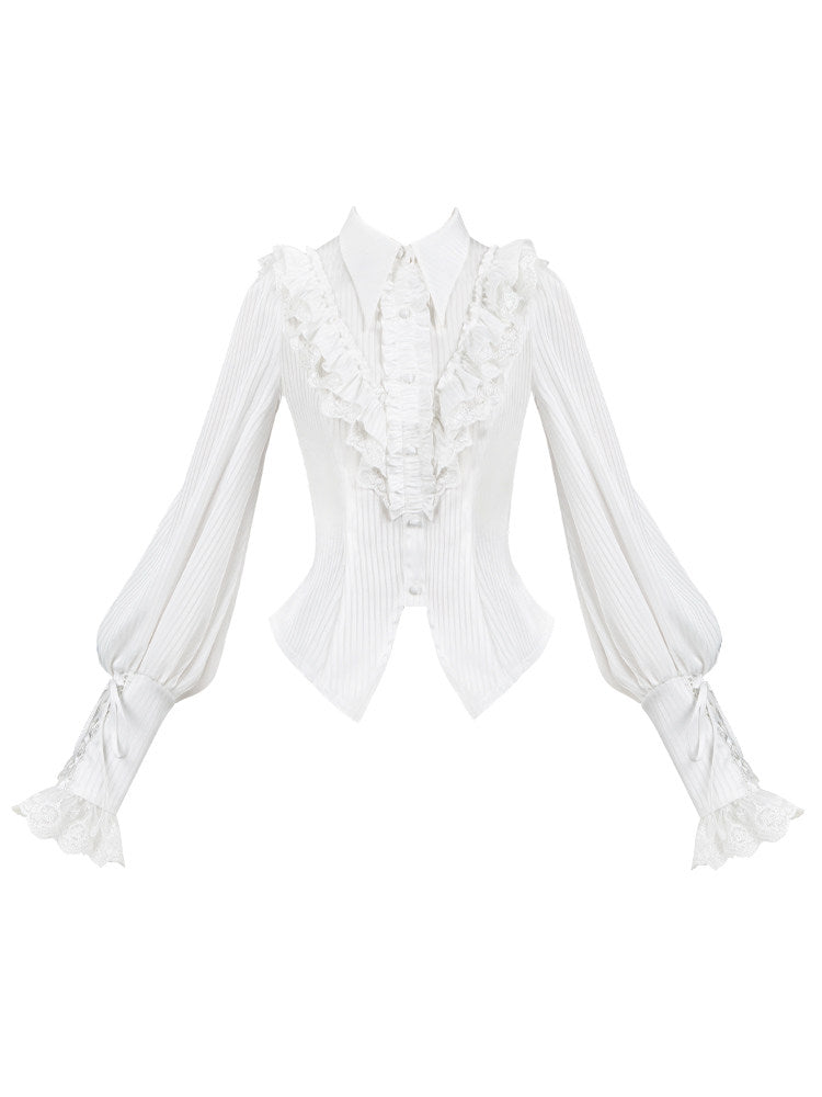 Victorian Ruffle Lace Collar Blouse WIT0304