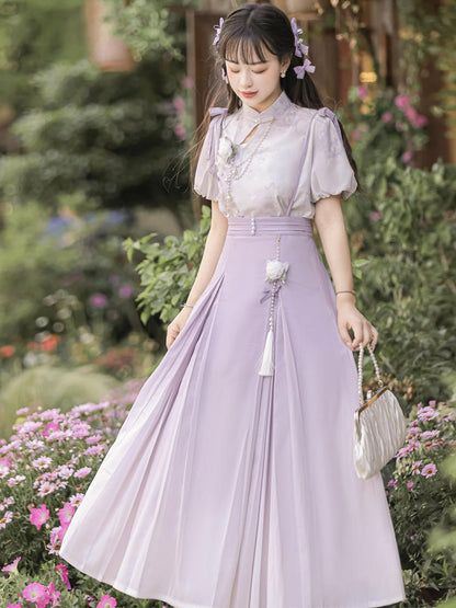 China Style Sweet Purple Dress YOU0052