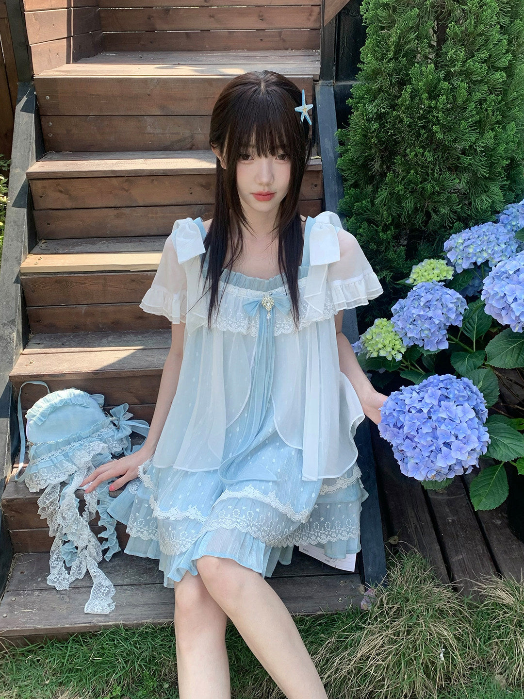 Jellyfish Dream Sheer Ruffle Dress LAL0178