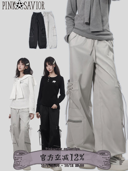 Multi Pocket Wide Leg Cargo Pants PIN0062
