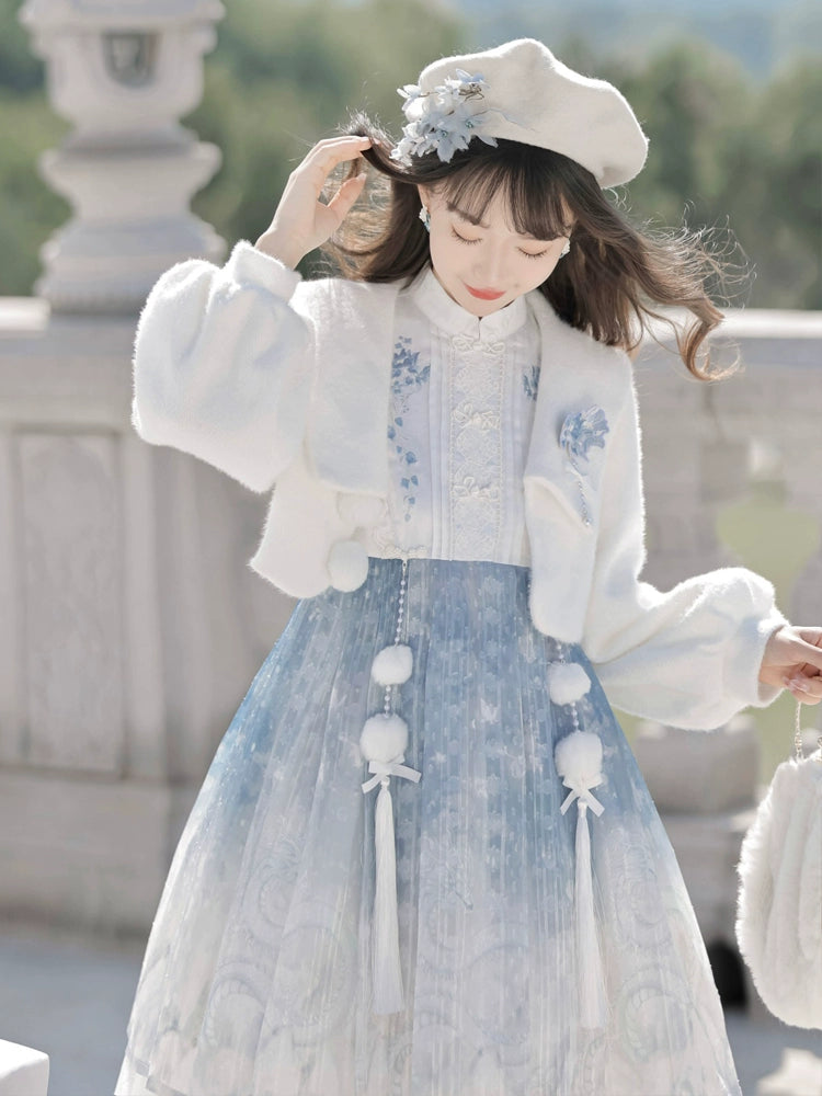 Short Jacket and Skyblue Princess Dress YOU0001