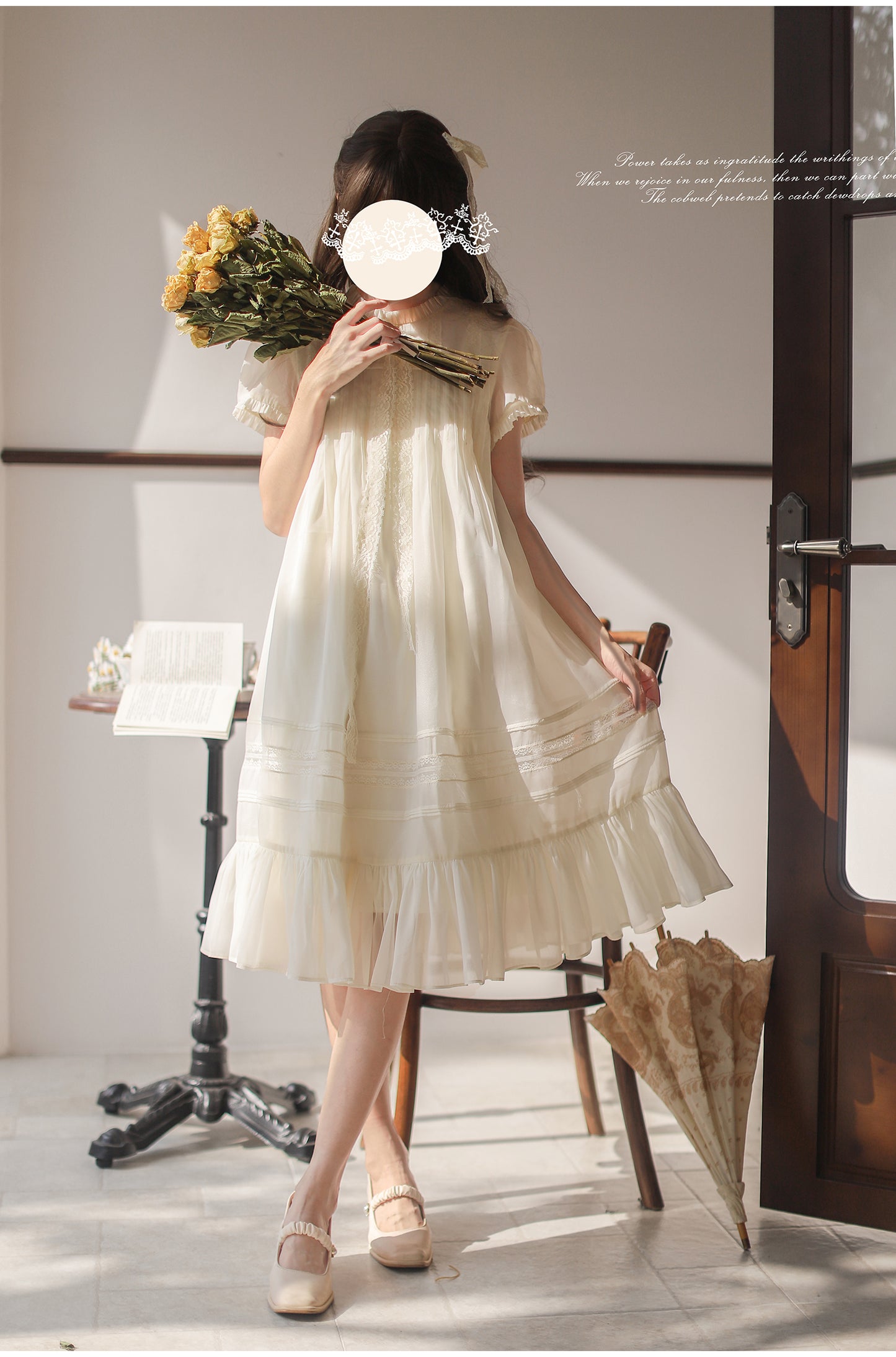 French Elegant White Dress HUT0007