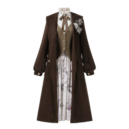 Vintage Floral Skirt Coat And Vest Set YOU0324