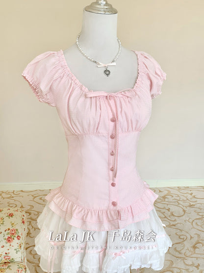 Square Neck Corset Top Tiered Skirt Set LAL0243