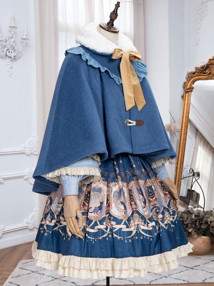 Bear Pattern Light Blue Lolita Two-piece set CHE0013