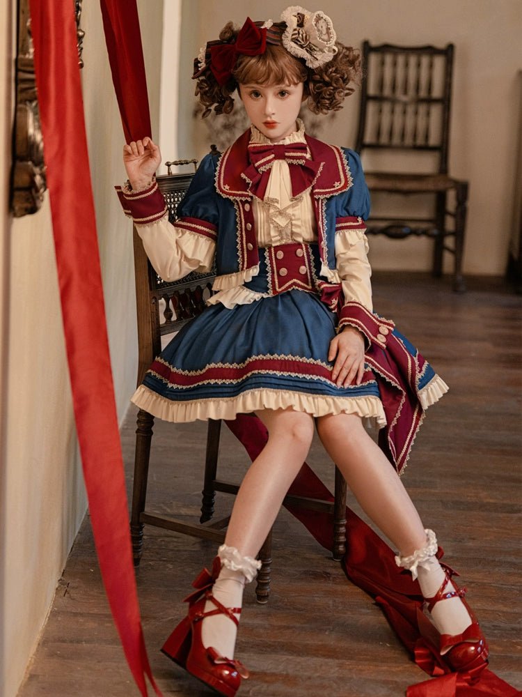 British Style Red & Blue Lolita Dress YOU0022