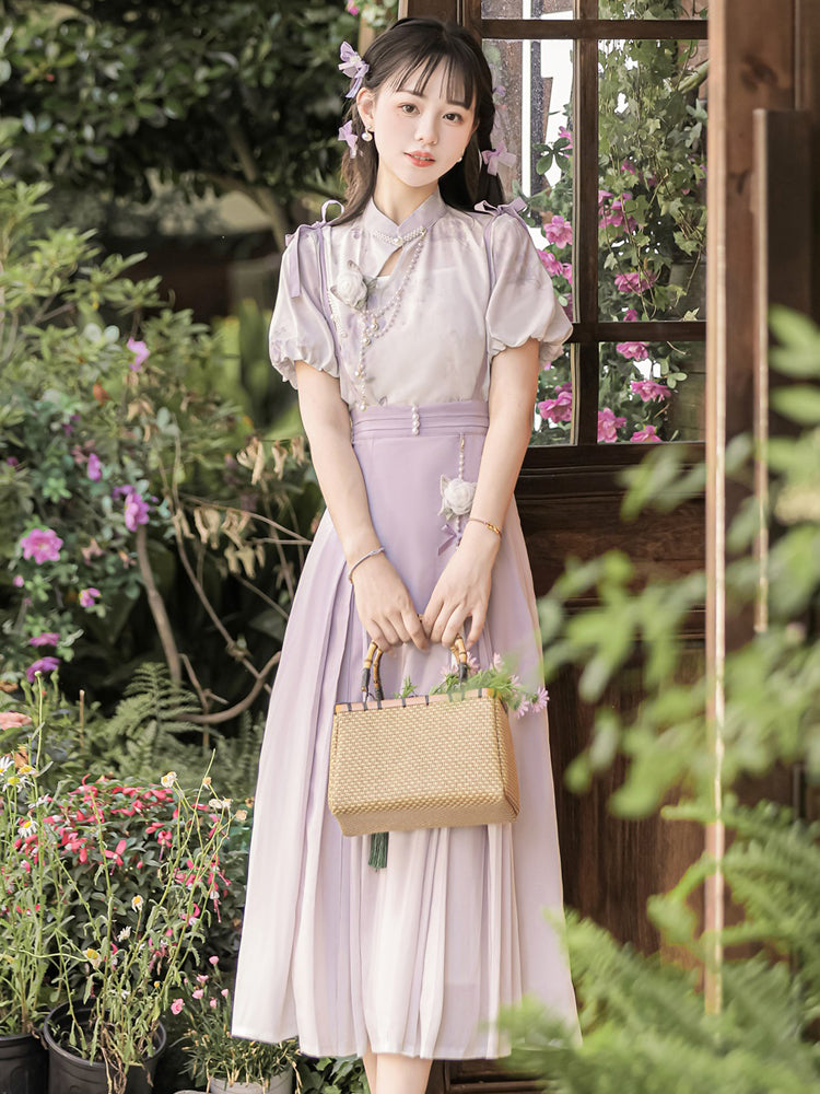 China Style Sweet Purple Dress YOU0052