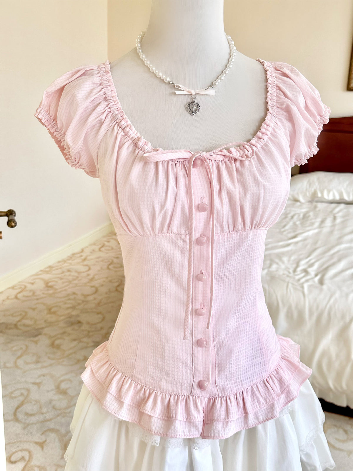 Square Neck Corset Top Tiered Skirt Set LAL0243