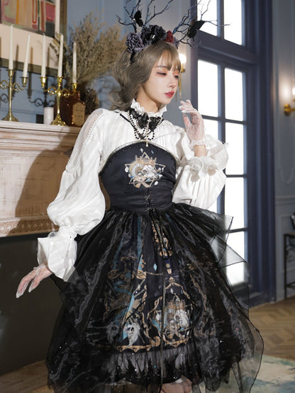 Retro Black Gothic Lolita Dress CHE0008