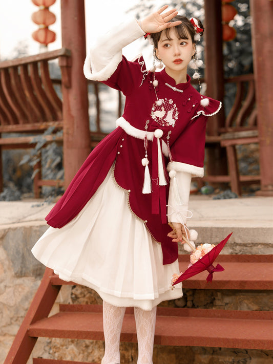 China Style Wine Red Dress YOU0096