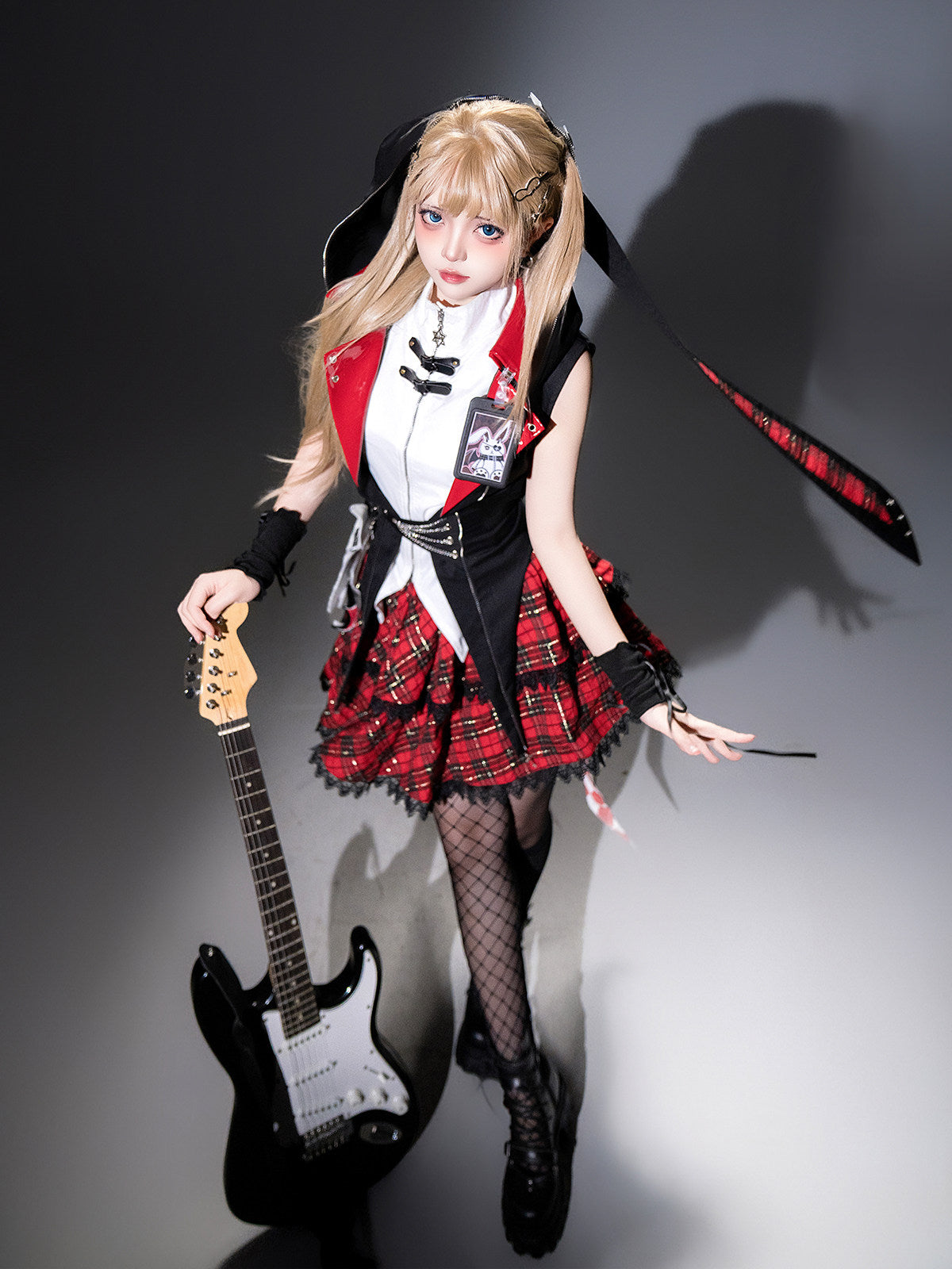 Rock Punk Plaid Skirt Jacket Set YOU0303
