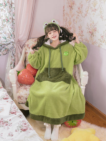 Big Pocket Fleece Frog Loungewear WIT0160