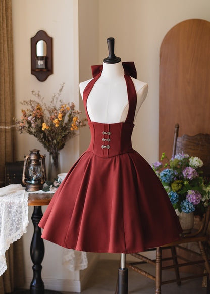 Vintage Halter Neck Corset Dress FOR0069