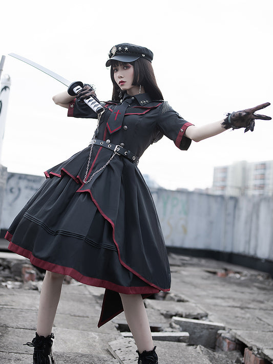 Asymmetry Military Lolita Dress SPR0001