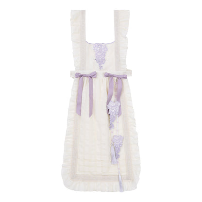 Chinese Style Floral Print Apron Dress Set YOU0252