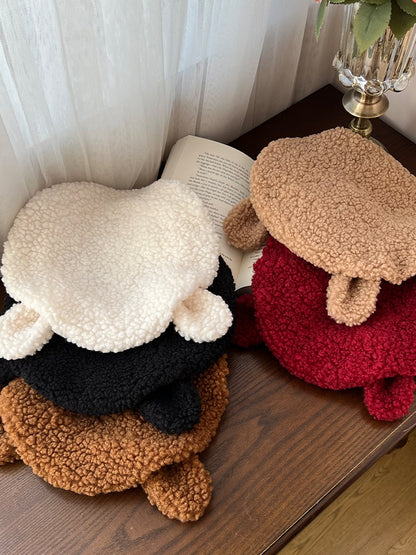 Teddy Bear Ear Fleece Beret WIT0202