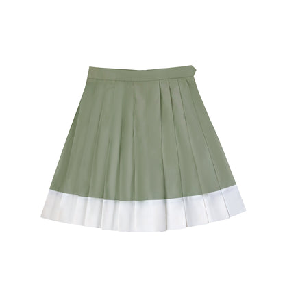 School Uniform Style Light Green Two-piece Set HUT0089