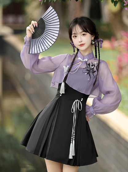 China Style Sweet Purple Two-Piece Set YOU0060