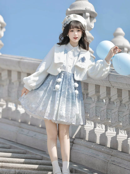 Short Jacket and Skyblue Princess Dress YOU0001