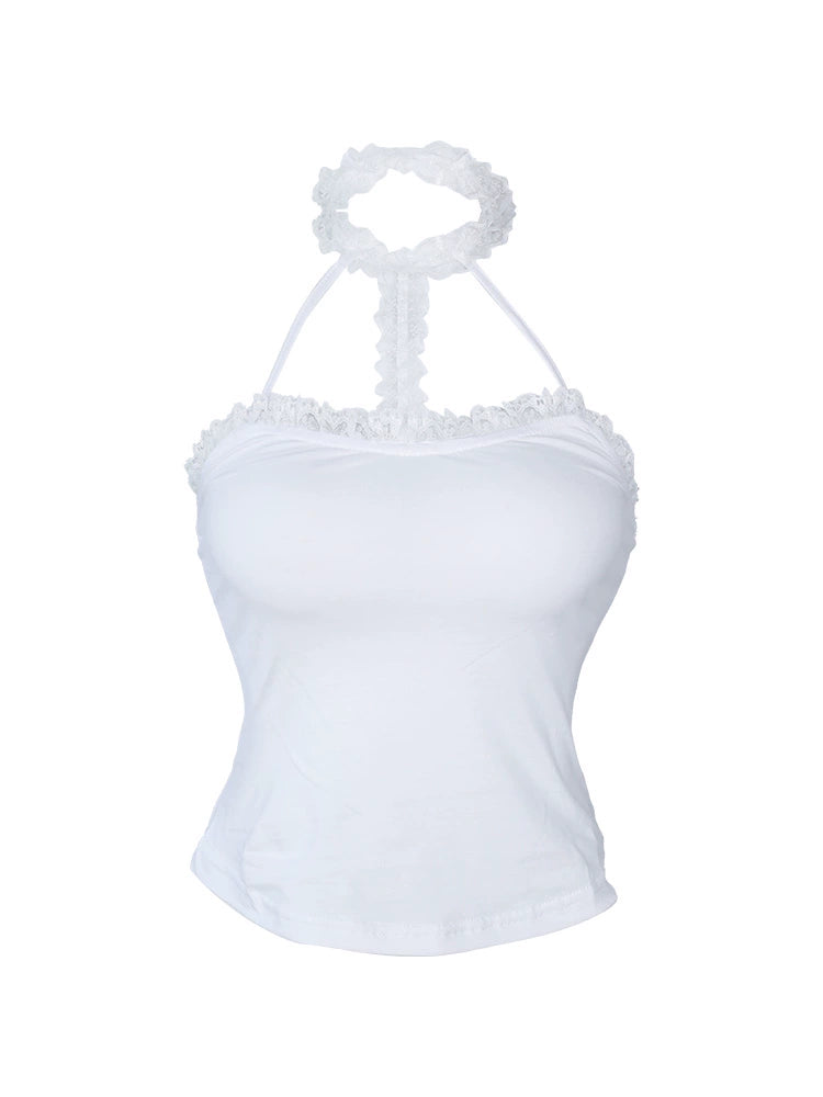 Light Blue Lace Tops & White Camisole & White Cake Skirt SER0035