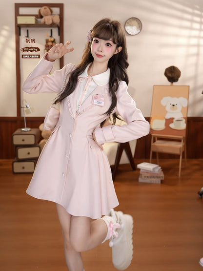 Collared Button-Up Trench Dress BEL0019
