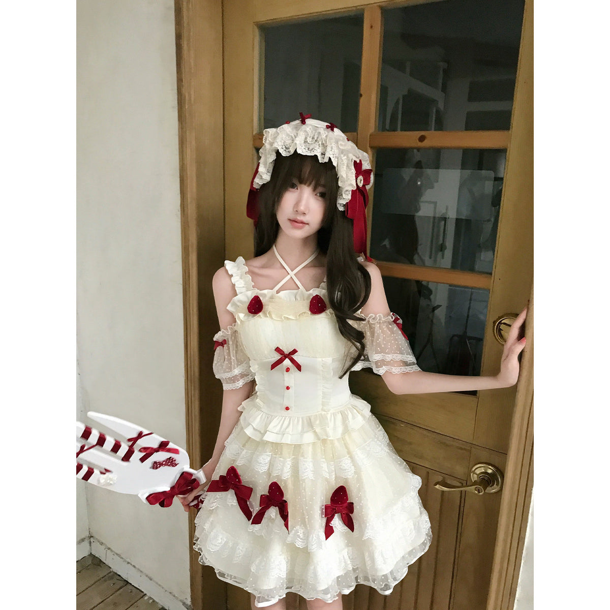 Ruffle Bow Camisole And Skirt Set LAL0198
