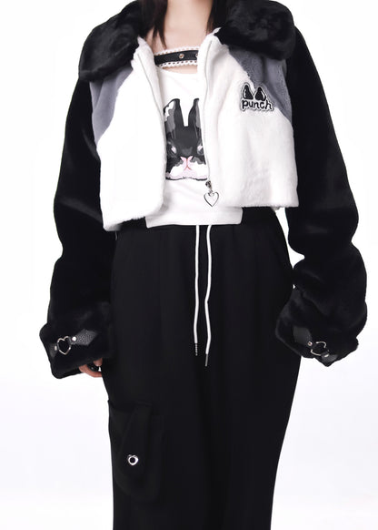 Fur Hood Lace-Up Cargo Pants Set PIN0034