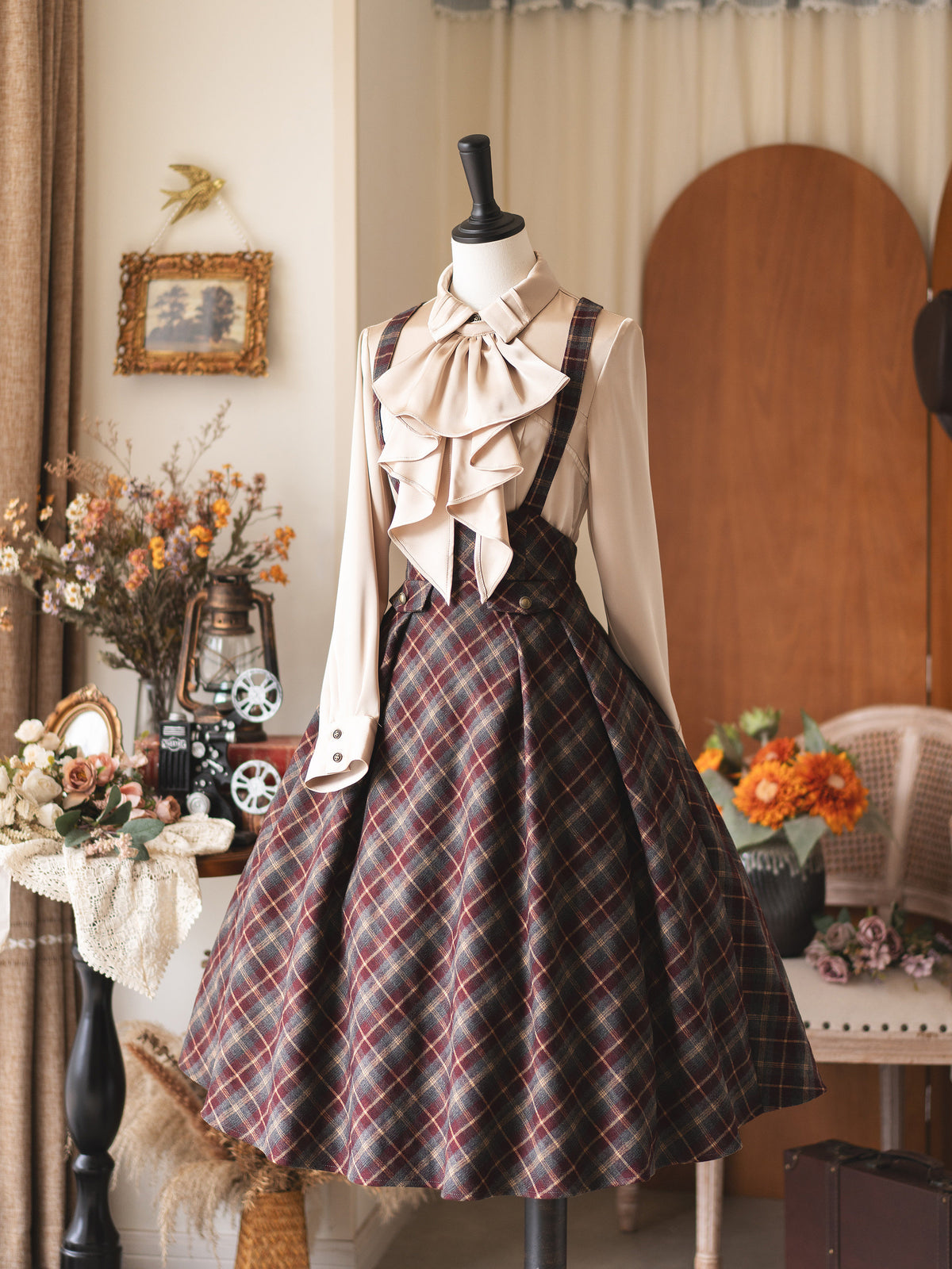 Ruffled Jabot Bow Collar Blouse FOR0061