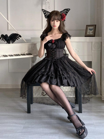 Gothic Lolita Black Princess Dress YOU0076