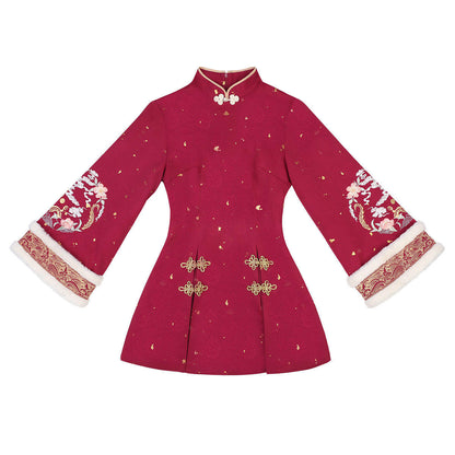 Chinese Style Dragon Embroidery Vest Dress Set YOU0237