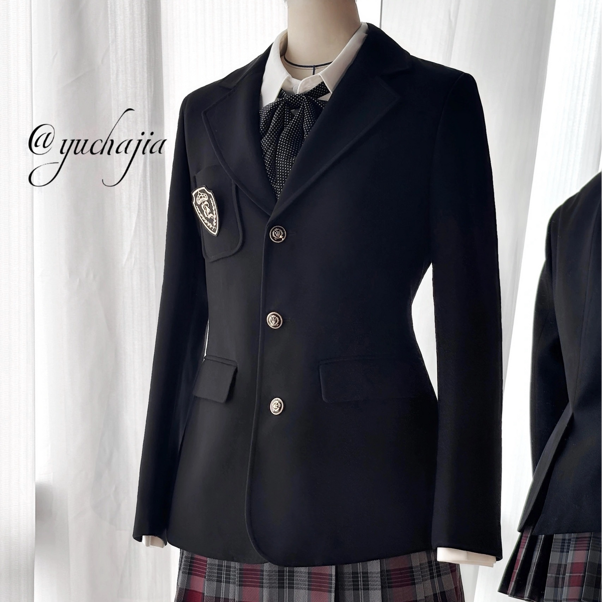 Fitted Single-Breasted Academy Style Blazer TEA0051