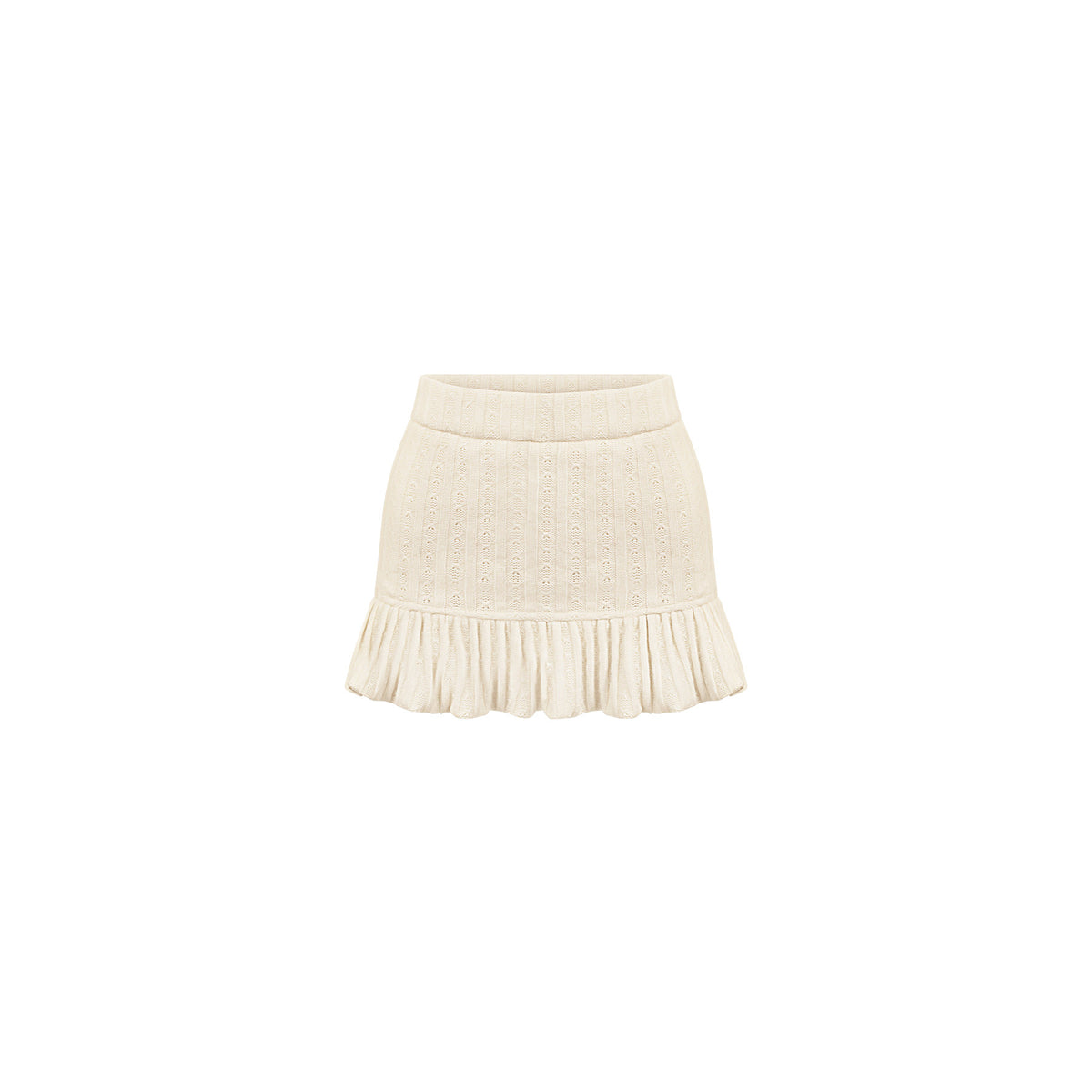 Color Block Knit Top And Ruffle Skirt Set SER0132
