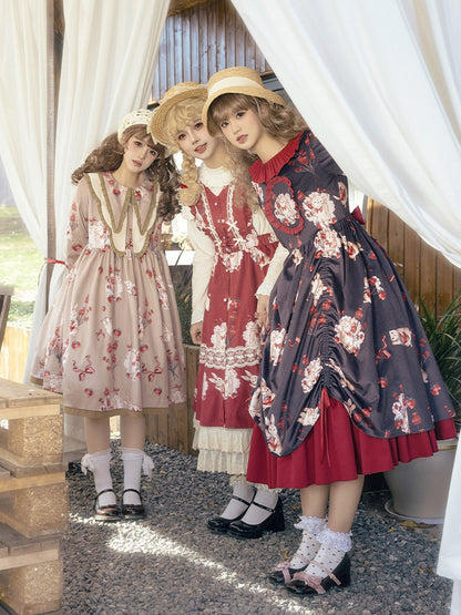 Sweet Rabbit Print Mid-Length Lolita Dress WIT0161