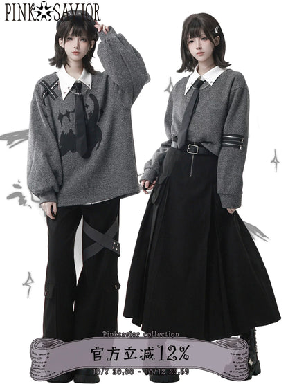 Graphic Knit Sweater And Separates 5-Piece Set PIN0037