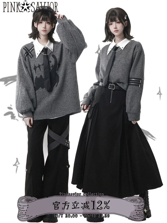 Graphic Knit Sweater And Separates 5-Piece Set PIN0037